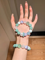 Ban Shan Qing | Amazonite White Phantom Amethyst Verdite Fluorite 13mm Bracelet | Crystalvana