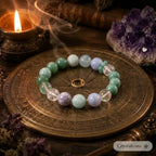 Ban Shan Qing | Amazonite White Phantom Amethyst Verdite Fluorite 13mm Bracelet | Crystalvana