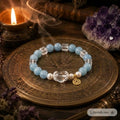 Blue Chalcedony & White Crystal Bracelet | Purification & Calm | Crystalvana