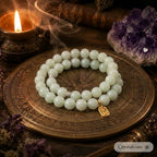 Natural Hetian Jade Qiemo Blue Necklace 10mm | Rare Blue Jade | Crystalvana