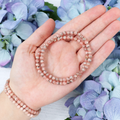 Rhodochrosite Beaded Bracelet – natural Rhodochrosite crystal bracelet by Crystalvana