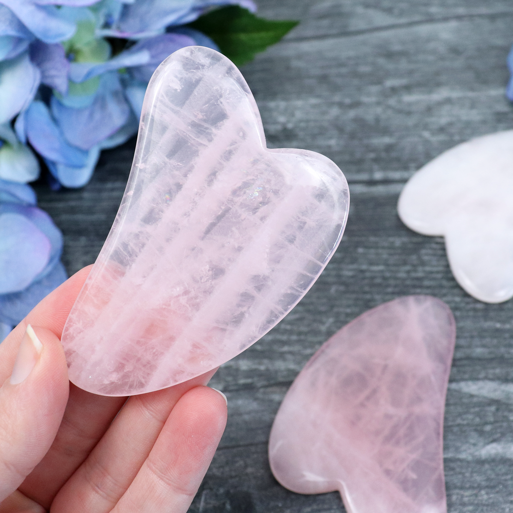 Rose Quartz facial tool with Crystalvana gift packaging