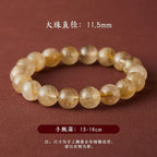 Natural Rutilated Quartz crystal bracelet with golden inclusions for manifestation, Crystalvana