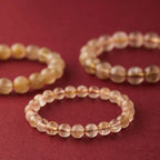 Natural Rutilated Quartz crystal bracelet with golden inclusions for manifestation, Crystalvana