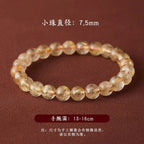 Natural Rutilated Quartz crystal bracelet with golden inclusions for manifestation, Crystalvana