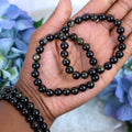 Gold-sheen Obsidian Beaded Bracelet – natural Gold Sheen Obsidian crystal bracelet by Crystalvana