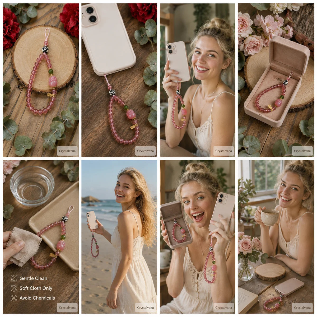 Strawberry Quartz Love Phone Charm 6
