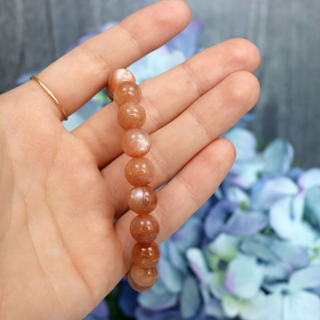 Sunstone beaded bracelet in Crystalvana gift packaging
