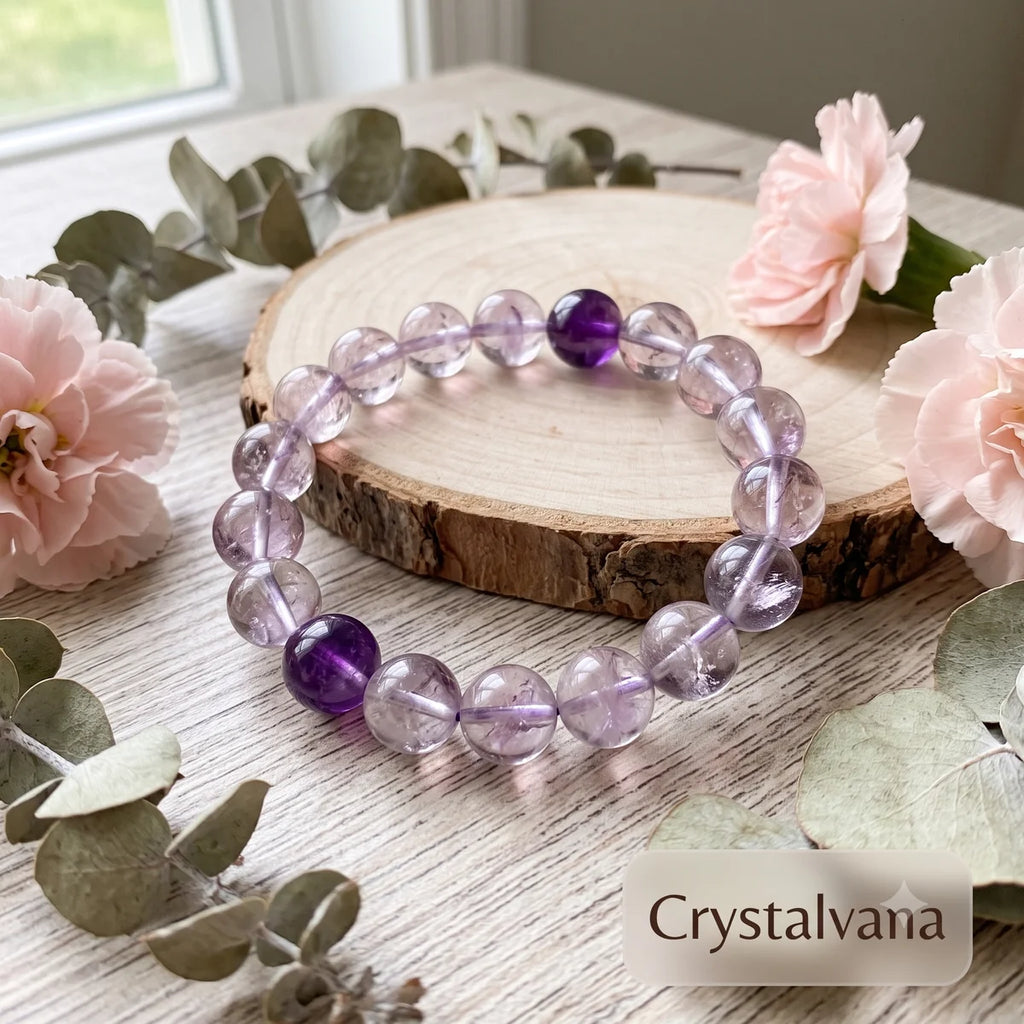 Sweet Amethyst White Bracelet Crystalvana