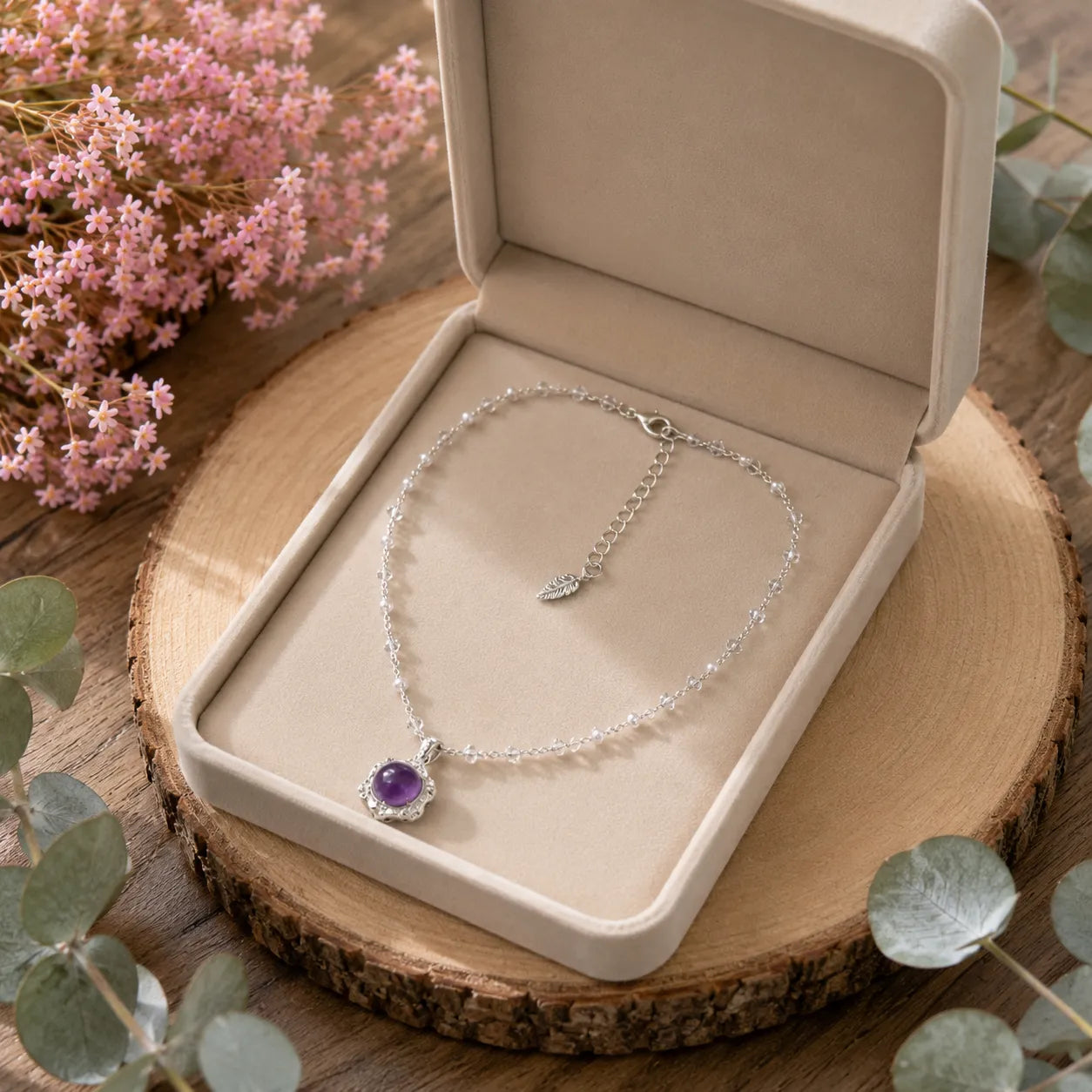 Amethyst pendant care instructions gentle clean soft cloth avoid chemicals, Crystalvana