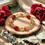 Yellow Crystal Red Agate Bracelet Wealth Protection Healing